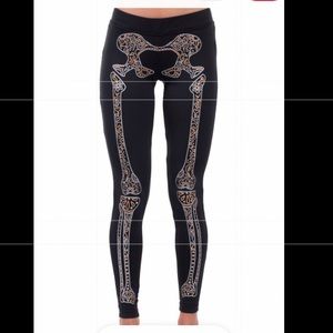 SOLD Tipsy Elves Day Of The Dead Skeleton Leggings XS